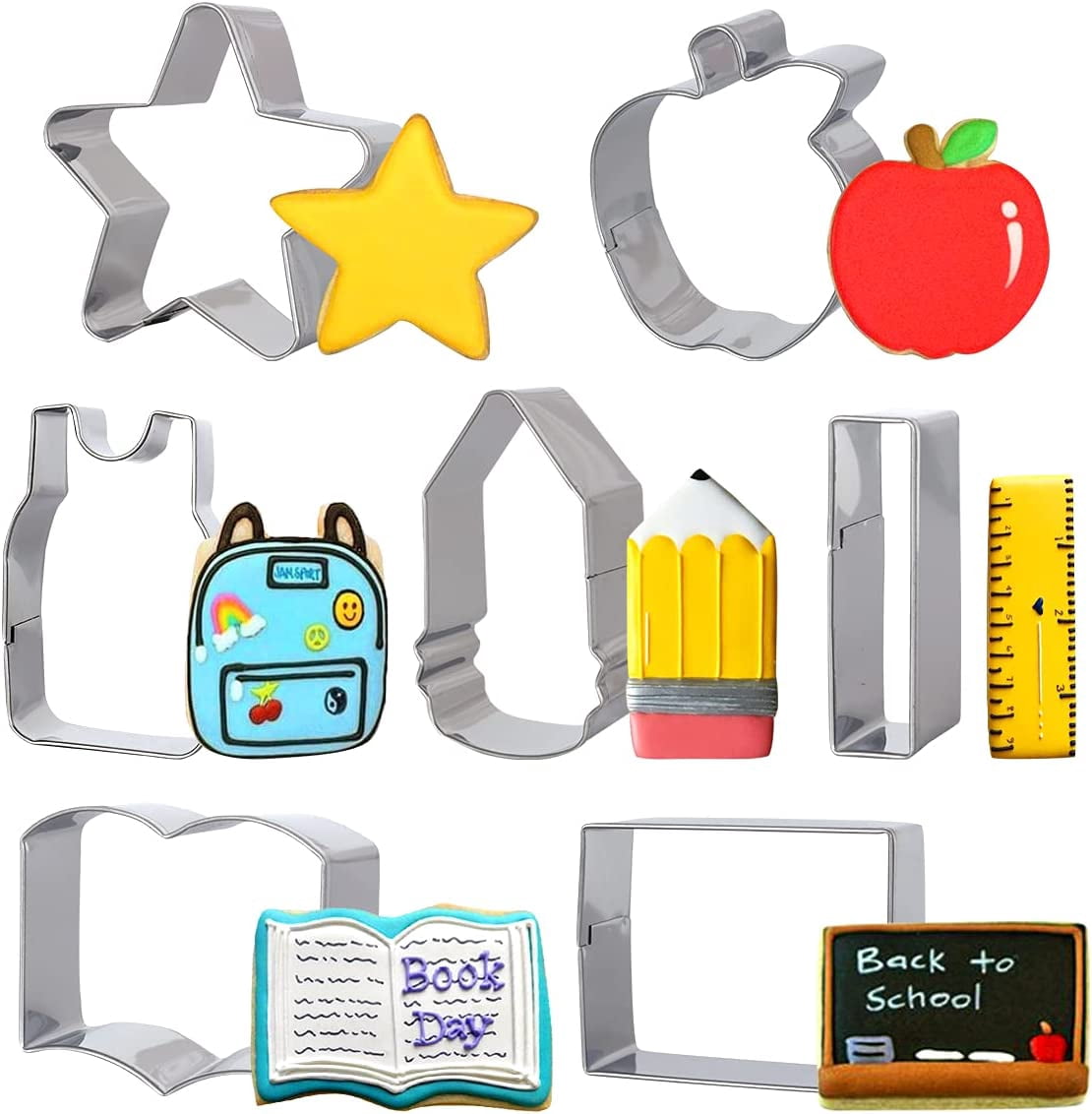 Back to School Cookie Cutter Set 7 Pack Teacher Appreciation Cutters