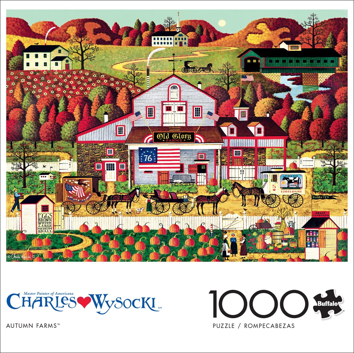 Buffalo Games 1000-Piece Autumn Farms Interlocking Jigsaw Puzzle for Adults Ages 14+