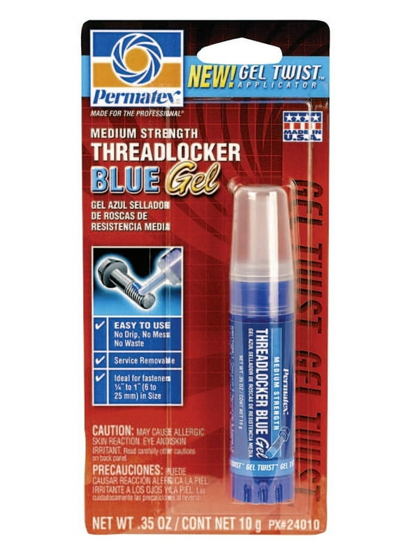 Permatex Medium Strength Blue Threadlockers, 10mL, 1 in Thread, Blue