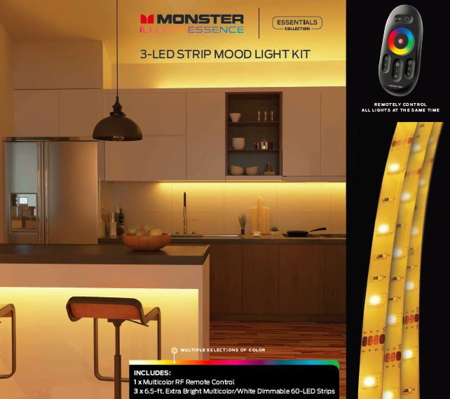 Monster Illuminessence 3 Led Strip Kit With Premium Rf Touch