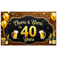 thumbnail image 2 of Black Wooden Background Golden Decorated Cheers Beers 40 Years Banner Party Supplies Photography Props Birthday Decoration Anniversary Celebrations Event Decorations, 2 of 8