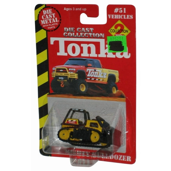 Tonka Die Cast Metal (2000) Maisto Construction Black & Yellow Might Bulldozer Toy #51