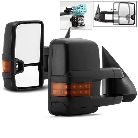 AKKON - For 03-06 Chevy Silverado Suburban Tahoe GMC Sierra Yukon Pickup Truck Extending Power Heated Tow Mirrors w/Amber Signal