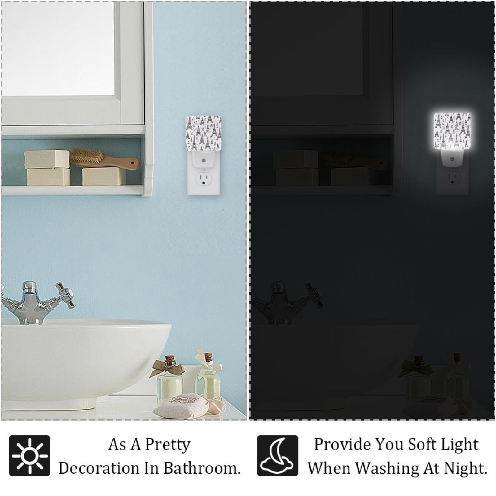 PhooArto Eiffel Towers Pattern Plug in LED Night Light Auto Sensor Dusk to Dawn Decorative Night for Bedroom, Bathroom, Kitchen, Hallway, Stairs, Baby's Room, Energy Saving