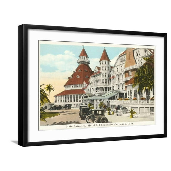 Art.com Hotel del Coronado, San Diego, California Art Print, Black Frame Wall Art, 29" x 21"