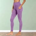 thumbnail image 2 of VV AVEORS Gym Leggings With Pockets For Women Stretch Active Yoga Pants Compression Tummy Control Leggings Soft Tights Purple L, 2 of 7