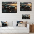 thumbnail image 4 of Designart "Glass Car by the Beach Contemporary Reflections II" Nautical & Beach Print on Natural Pine Wood, 4 of 5