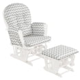 thumbnail image 1 of Patiojoy Rocking Chair Baby Nursery Chair Glider with Ottoman &Storage Pocket Grey+ White, 1 of 6