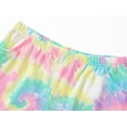 thumbnail image 5 of Beezizac Trendy Tie Dye Colorful Spiral Pajamas for Girls 2-Piece Soft Tee & Shorts PJ Good Vibes Jammies Set Size 8, 5 of 7