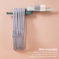 thumbnail image 3 of Hanger Rack Folding Wall Mounted Self Adhesive Clothes Storage Punch Free 2 Tier Drying Indoor Outdoor Organizer Washroom White, 3 of 10