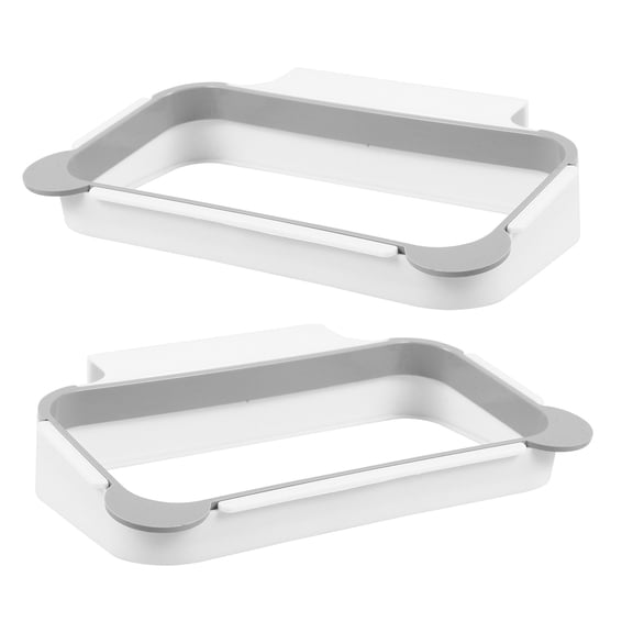 IMIKEYA 2-Pack Grey Kitchen Cabinet Door Trash Bag Holder Stand with Hanging Storage Rack for Bags