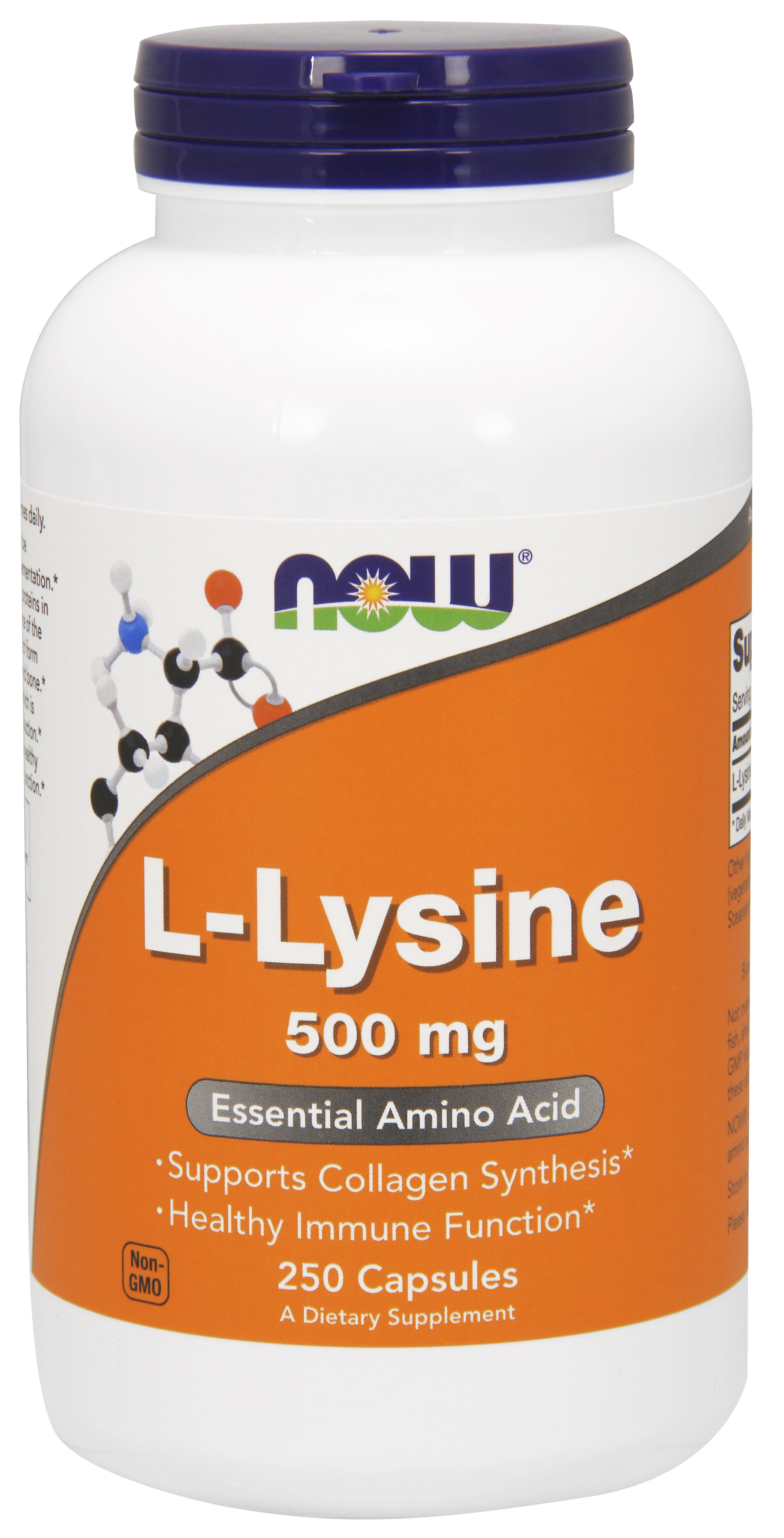 NOW Supplements, LLysine 500 mg, Amino Acid, 250 Capsules