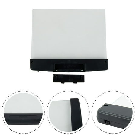 

Flat Book Light Page Book Light for Reading in Bed at Night Clear LED Book Full Page Light Illuminator Panel Plate Lamp Board Wireless(Black)