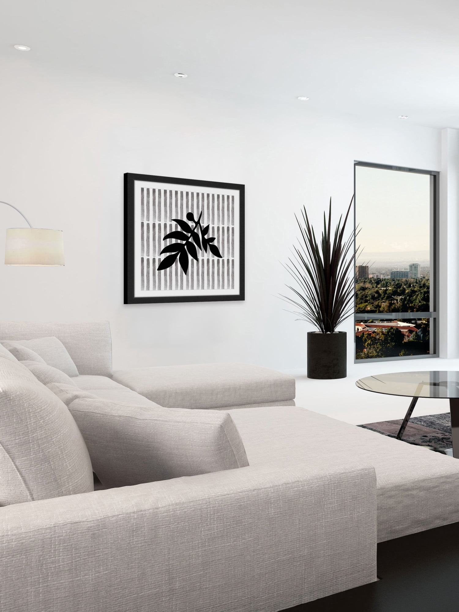 "Black Leaf" Framed Painting Print