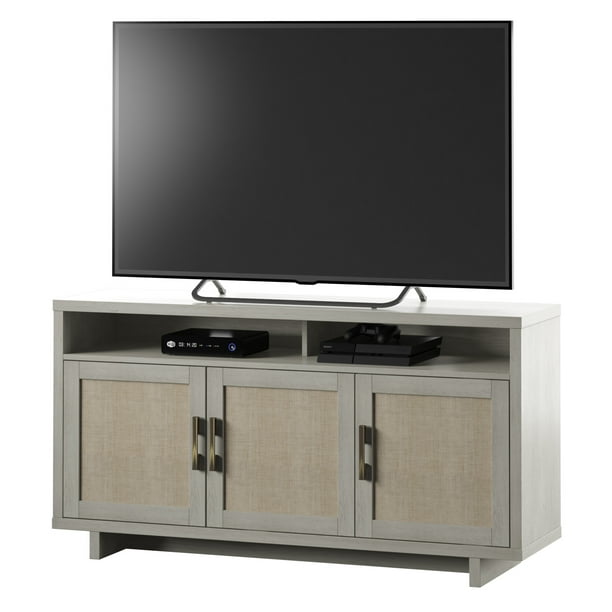 Twin Star Home TV Stand with Fabric Doors for TVs up to 60