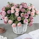 thumbnail image 4 of Ramo de rosas artificiales de varias cabezas con tallo para ramo de novia, boda, fiesta, centro de mesa, decoración del hogar, 4 of 8