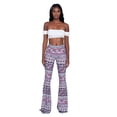 thumbnail image 1 of Pantalones ajustados acampanados de mujer con estampado de moda, pantalones de algodón puro, 1 of 6