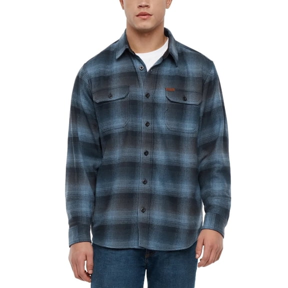 Orvis Men’s Heavyweight Flannel Shirt ( Blue,XL)