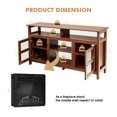 thumbnail image 2 of Gymax 58'' Fireplace TV Stand W/18'' 1500W Electric Fireplace up to 65'' Walnut, 2 of 10