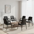 thumbnail image 6 of Naomi Home Mindy Office Guest Chair Set of 6, Heavy Duty Leather Executive Waiting Room Chairs, Lobby Reception Chairs with Padded Arm Rest, Side Chair, Conference Room Chairs Set of 6 -Black, 6 of 9