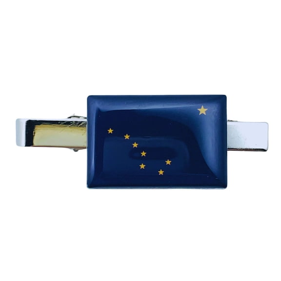 Tie Clip - State Flag Alaska - Usa | Men's Formalwear Accessory, Tie Bar, Necktie Fastener, Collectible Keepsake