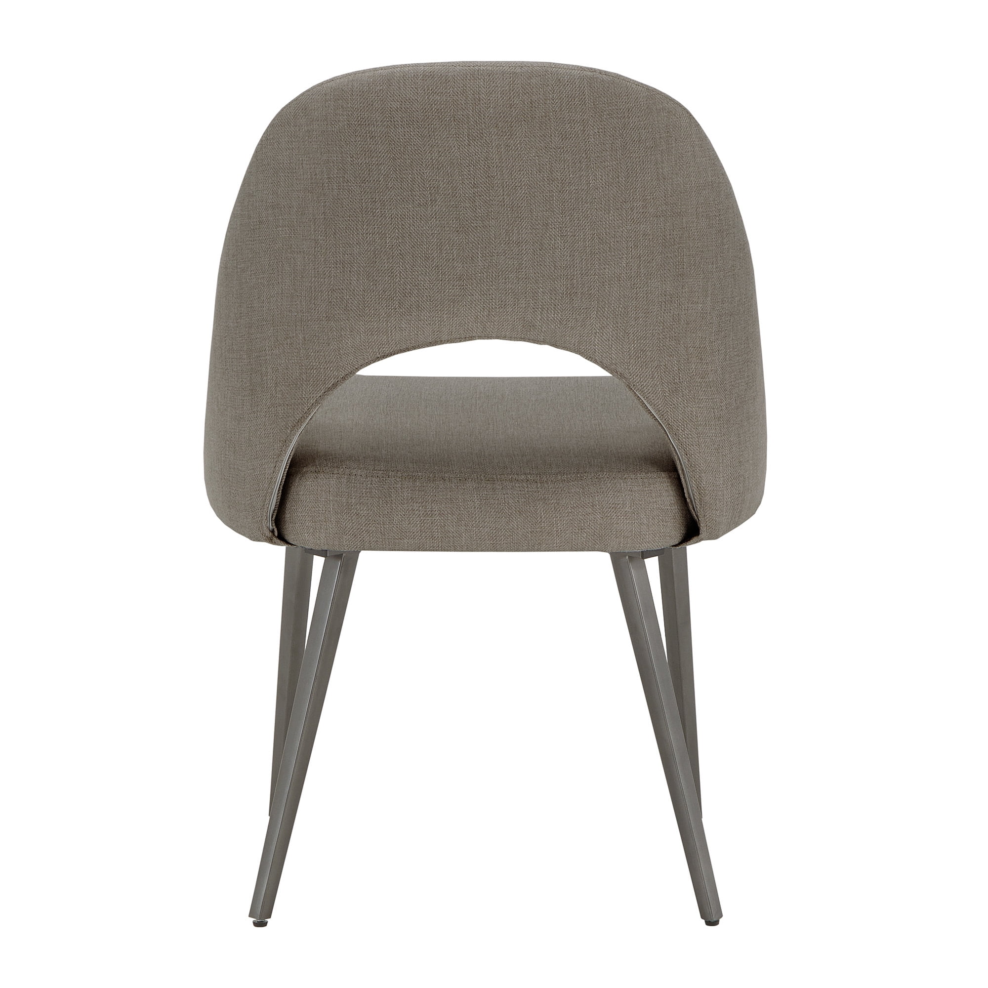 Weston Home Brando Upholstered Dining Chairs with Black Legs, Set of 2, Dark Gray