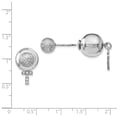 thumbnail image 2 of FB Jewels Leslie's Sterling Silver Rhodium-plated CZ Cross Front and Back Earrings, 2 of 3