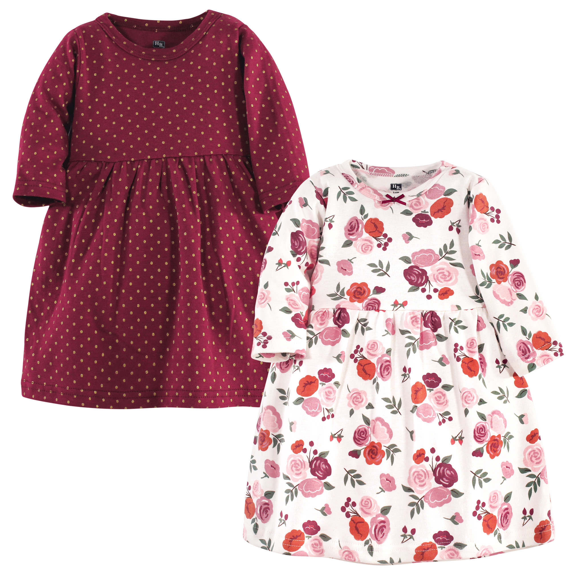 Hudson Baby Hudson Baby Girl Long Sleeve Dress, 2Pack