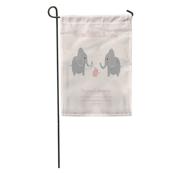 POGLIP Baby Elephant Family Little in The Middle You Can Place Garden Flag Decorative Flag House Banner 12x18 inch