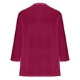 thumbnail image 5 of Mifsaly Velvet Tops for Women Business Elegant Ribbed 3/4 Sleeve Velour Blouse Loose Tunic Crewneck Pullover Top Festival Party Fashion T-Shirts Work Travel Shirt Hot Pink XL, 5 of 5