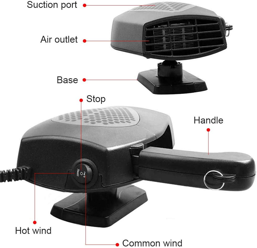 Reactionnx Portable Car Heater, Auto Heater Fan,Car Windshield Defogger  Defroster, 2 in1 Fast Heating or Cooling Fan, 12V 150W Auto Ceramic Heater  Fan 3-Outlet Plug in Cig Lighter - Walmart.com