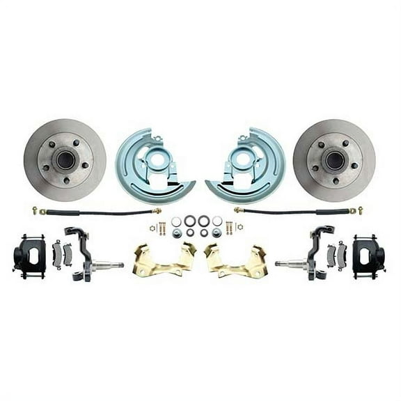 64-74 GM A/F/X Body 11 In Disc Brake Kit, Std Rtr, Blk Caliper