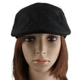 thumbnail image 2 of Boina de lino Sunnimix Cabbie Gatsby Newsboy Gorra Plana color negro, 2 of 8