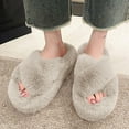 thumbnail image 2 of Womens Winter Slipper with Thick Sole Open Toe Slip-on Warm Shoes Women's Fashion Casual Versatile Beach Sandals, 2 of 6