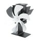 thumbnail image 5 of Estufa con ventilador de calor de 6 aspas, ventiladores para hogar, ventilador térmico autogenerador con tablero de aislamiento, termómetro plateado, 5 of 10