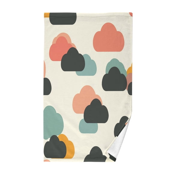 Yayeee 100% Cotton Hand Towels for Bathroom 16" x 28" Soft Absorbent Kitchen Towel, Simple Clouds
