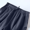 thumbnail image 4 of YUGYXL Cotton Linen Shorts for Women Summer Drawstring Comfy Shorts 2025 Trendy Stretch Waist Quick Dry Holiday Shorts with Pockets Dark Gray L, 4 of 6
