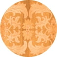thumbnail image 1 of Ahgly Company Indoor Round Abstract Orange Modern Area Rugs, 4' Round, 1 of 4