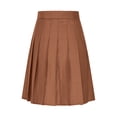 thumbnail image 5 of Womens Stretchy Pleated Midi Skirt Comfort High Waist Cheerleader School Uniform Skirt for Teen Girls, 5 of 6