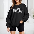 thumbnail image 2 of Vedolay Sweatshirt Womens Tops Long Sleeve Loose Pullover Casual Ladies Solid Striped Crewneck Sweatshirts,Black L, 2 of 3