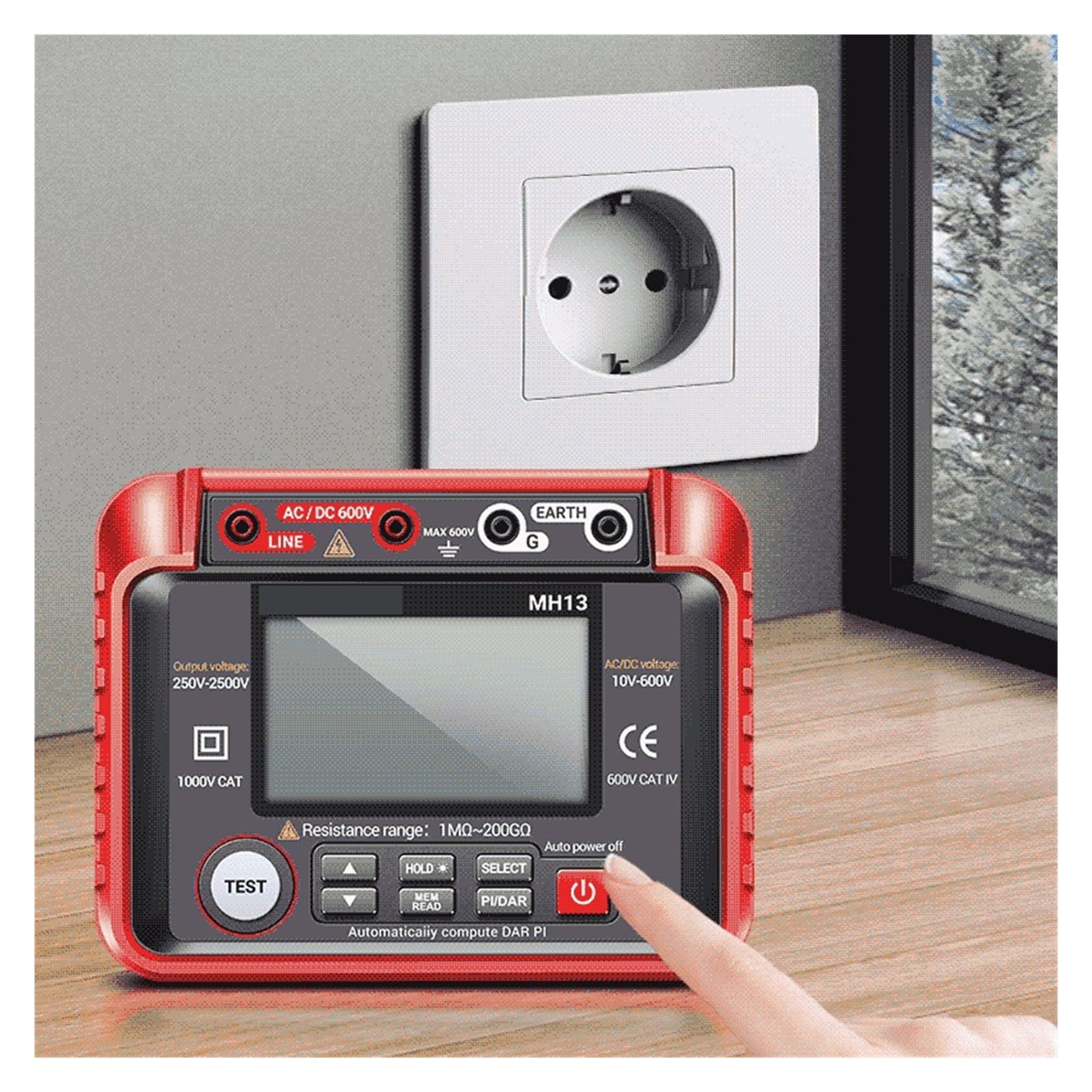 MH13 Ohm Tester Digital Multimeter Megometro Insulation Earth High Voltage Resistance Meter Tester Megohmmeter Tool