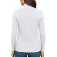 thumbnail image 3 of Hearthz Ribbed White Women's Turtleneck Sweater Mock Neck Long Sleeve Shirt for Women Knit Basic Spring Winter Sweatshirts for Women, 3 of 4