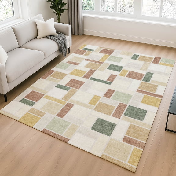 Addison Rugs Chantille Indoor/Outdoor Transitional Geometric Cream Machine Washable Rectangle Rug, 9' x 12'