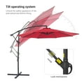 thumbnail image 4 of Sonerlic 10ft Outdoor Patio Hanging Offset Umbrella with Steel Frame for Yard,Poolside and Deck,Red, 4 of 7