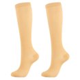 thumbnail image 1 of Bas de Compression pour Course Hommes Femmes Chaussettes de Sport Marathon Chaussettes de Randonnée 20-30mmHg Ajustement Vol Grossesse Varices Enflées QYSZ03-Peau S-M, 1 of 6