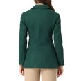 thumbnail image 3 of INSPIRE CHIC Women's Peter Pan Collar Single Breasted Overcoat Coat M Dark Green, 3 of 6