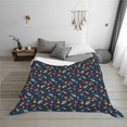thumbnail image 6 of KLL Spaceships And Stars In Outer Space Print Fleece Throw Blanket, Horizontal Fleece Bedding Cute Soft Blankets Comfy Fleece Flannel Plush Home Decor for Couch & Bed -40"x30", 6 of 9