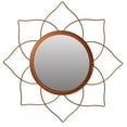 thumbnail image 3 of Uniquewise Decorative 12.25-inch Flower Shape Rose Gold Metal Frame Mirror - Perfect for Living Room, Bedroom, Bathroom Vanity, Entryway, or Hallway, Adding Elegance and Charm to Your Space, 3 of 7