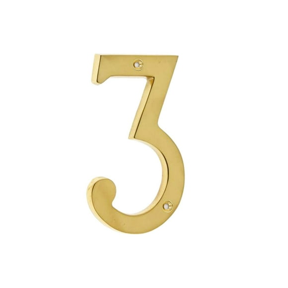 Número para puerta Bebarley 7 de latón macizo, 7,5 cm