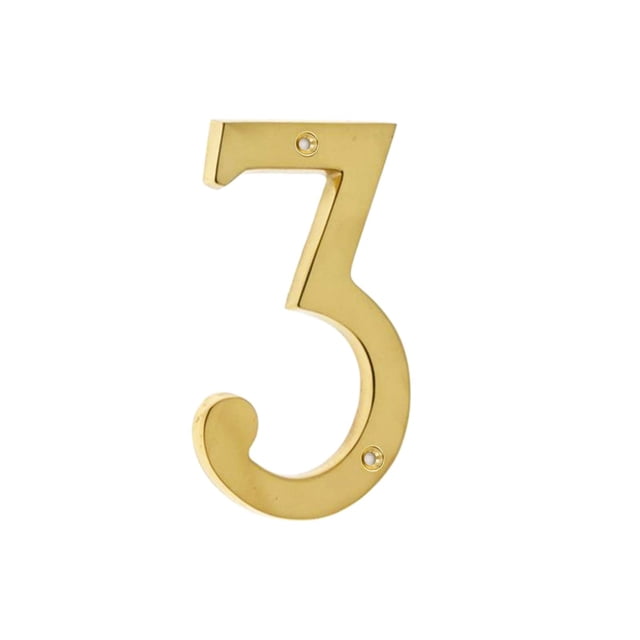 Número para puerta Bebarley 7 de latón macizo, 7,5 cm